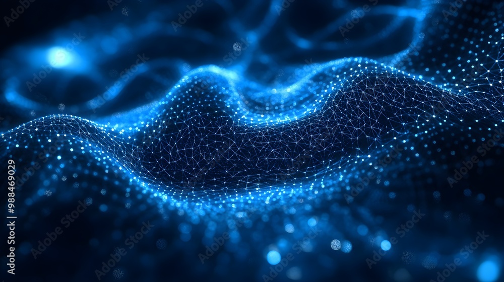 Poster abstract blue network connection technology background