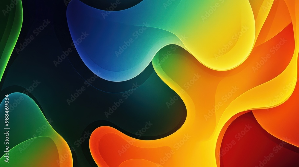 Poster bold and colorful abstract design with vibrant shapes for graphic background