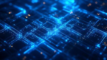 Obraz premium Abstract Blue Network Lines Technology Background