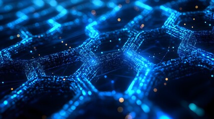 Obraz premium Abstract Blue Network Technology Background