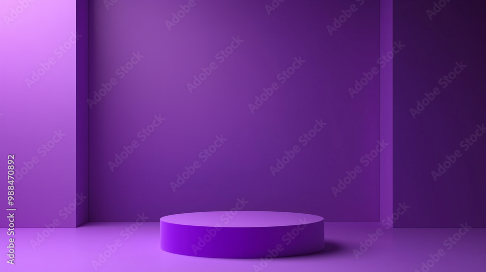 Poster a solid purple background with a subtle gradient from black at the edges to light purple in the cent
