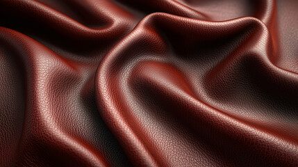 Fototapeta premium Red leather with wavy folds