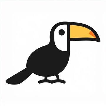 recommend clip art: toucan black icon isolated on white