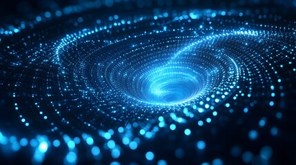 Obraz premium Abstract Blue Vortex of Light, Futuristic Background