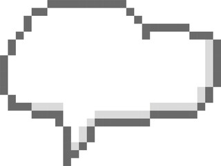 collection set of retro game 8bit cloud pixel speech bubble balloon, flat png isolated transparent element design