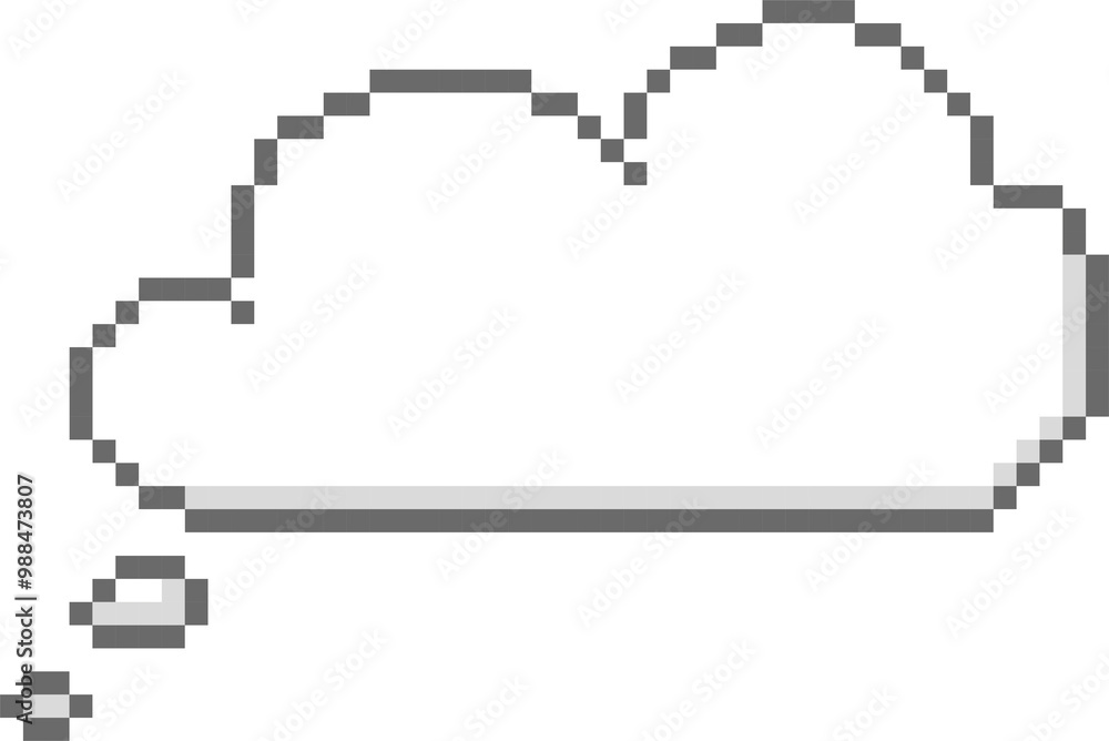 Poster collection set of retro game 8bit cloud pixel speech bubble balloon, flat png isolated transparent e