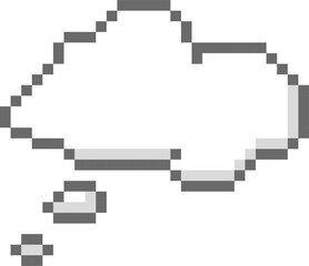 collection set of retro game 8bit cloud pixel speech bubble balloon, flat png isolated transparent element design
