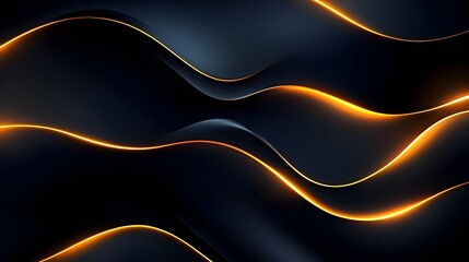 Fototapeta premium Abstract Dark Background with Glowing Orange Lines