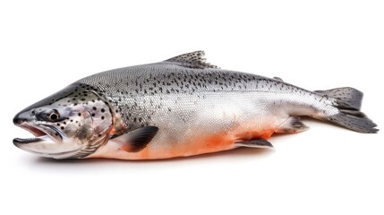 Obraz premium A fish lying down on a white surface