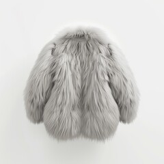 Fur coat In 3d style on white background