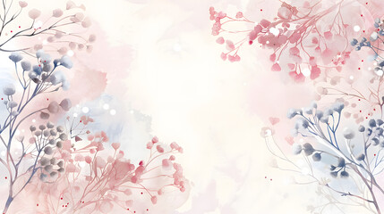 Baby's Breath Frame Background watercolor