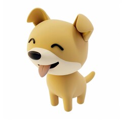 Naklejka premium Dog In 3d style on white background