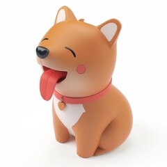 Naklejka premium Dog In 3d style on white background