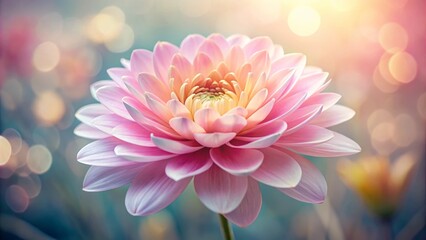 Fototapeta premium Dainty pink petals cascade down, bathing the surroundings in a soft, luminescent haze, as the flower's delicate essence