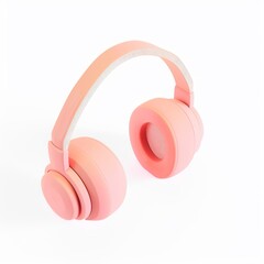 headphones in 3d style on the white background