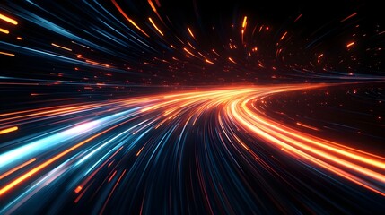 Fototapeta premium Abstract Light Trails - Speed, Motion, Futuristic Background