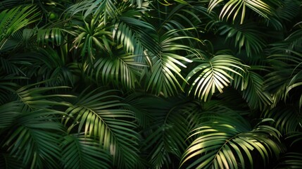 Fototapeta premium A close-up shot of palm leaves scattered on the grassy terrain