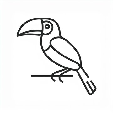 recommend clip art: toucan black line icon isolated on white