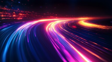 Obraz premium Abstract Neon Lights Speed Lines Background