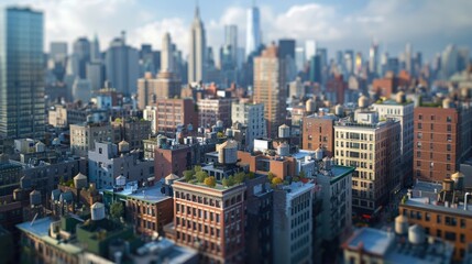 Aerial view of urban landscape from high above, suitable for architectural or urban planning projects