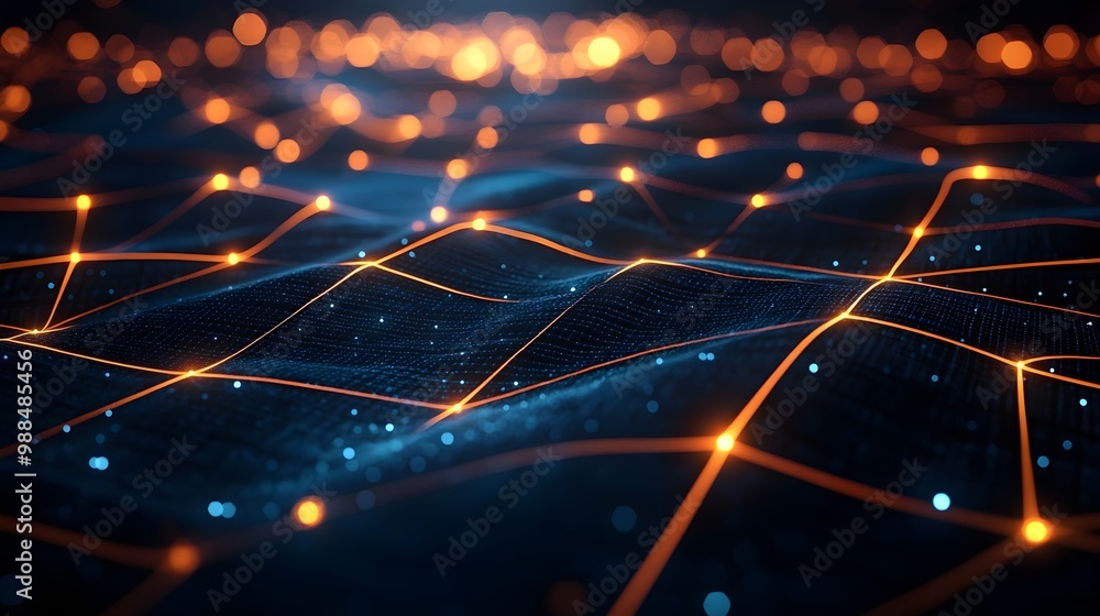 Poster abstract network connection futuristic digital technology background