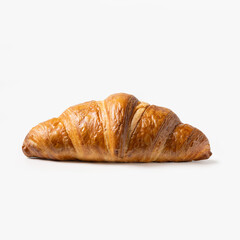 Baked Croissants, Close-Up Macro, Breakfast Food for Oven, Ready to Eat, Traditional French Bakery Cuisine, Sweet Bun with Butter