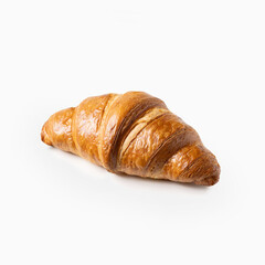 Baked Croissants, Close-Up Macro, Breakfast Food for Oven, Ready to Eat, Traditional French Bakery Cuisine, Sweet Bun with Butter