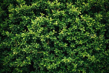 A close-up shot of a bush with vibrant green leaves, great for use in nature or landscape photography