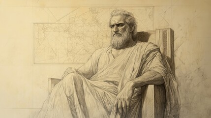 Fototapeta premium Haman’s Malicious Plot: A Scene of Anger and Deceit as He Sits in His Chamber Planning Against the Jews - Biblical Illustration