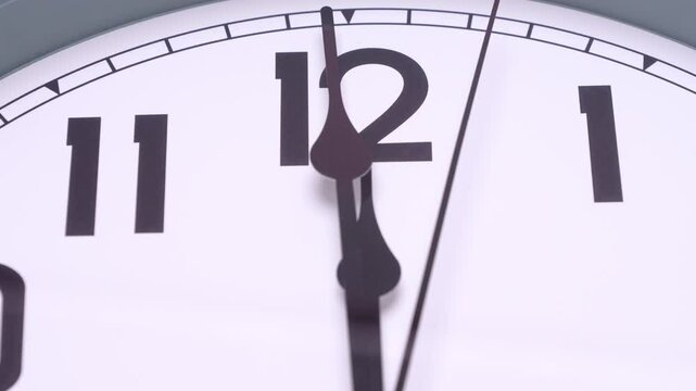 White clock says it's almost noon, It's time to eat.