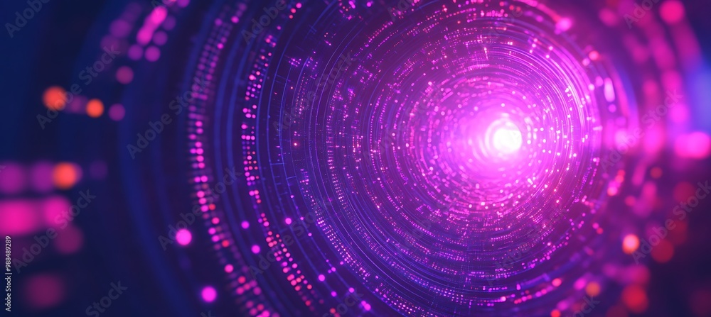 Poster a futuristic, holographic interface background with glowing elements and text space