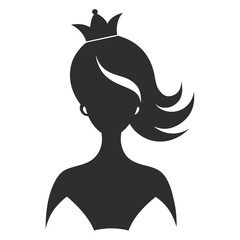 Silhouette of a beauty queen vector art illustration