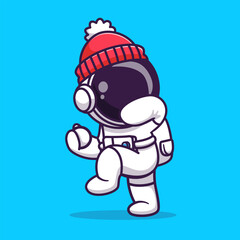 Cute Astronaut Playing Snowball In Winter Cartoon Vector
Icon Illustration. Science Holiday Icon Concept Isolated
Premium Vector. Flat Cartoon Style