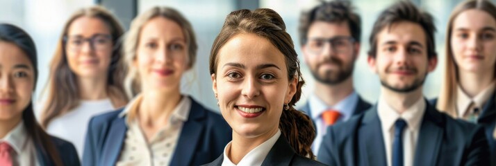 Collage Of Business People. Diverse Group of People Posing with Smiles