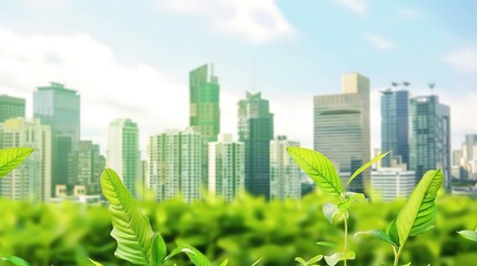 Futuristic Cityscape Powered by Sustainable Green Energy and Eco Friendly Urban Development