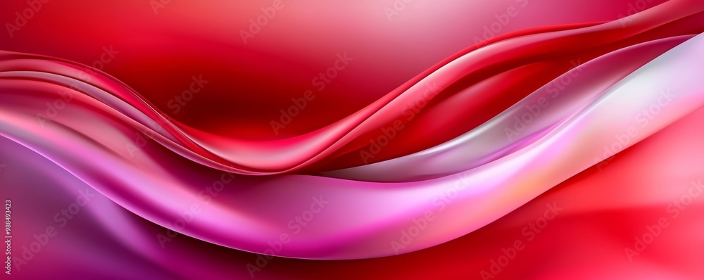 Poster vector design with abstract lava flow, soft reds, deep purples, warm pinks, fluid curves, gentle mov