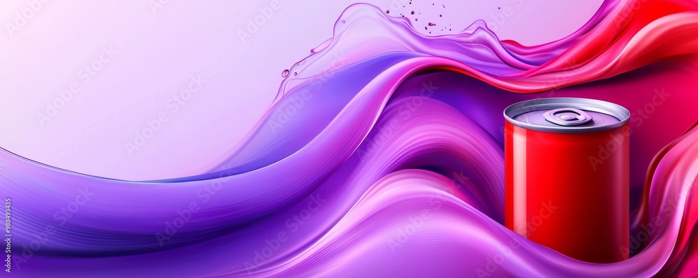 Poster vector design with abstract lava flow, soft reds, deep purples, warm pinks, fluid curves, gentle mov