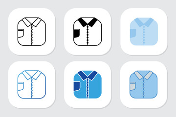 shirt icons with various design styles
