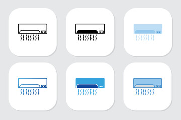 air conditioning icons with various design styles