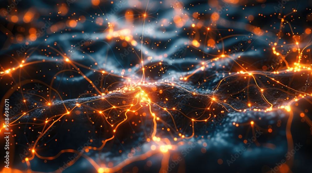Aufkleber a dynamic exploration of the human brain where neurons and synapses are visualized as glowing networ
