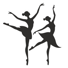 Ballet Dancing silhouettes vector art illustration