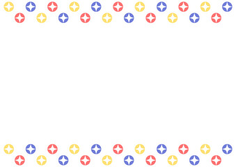 背景　カラフルな七宝のパターンの枠