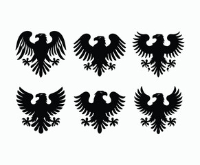 Fototapeta premium Bald eagle silhouette EPS vector isolated illustration and icon template on a white background