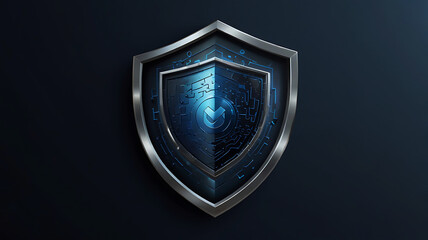 Fototapeta premium Cybersecurity Shield with Digital Circuit Protection