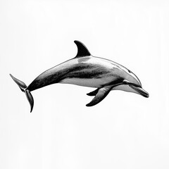 Obraz premium Illustration of a Dolphin Swimming Gracefully in Ocean Waters. Generative AI
