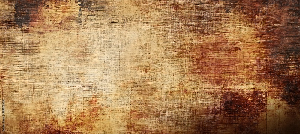 Poster a rustic, faded tapestry background with a central text space