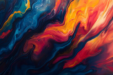 Abstract Colorful Swirls Painting