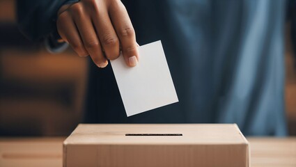 Fototapeta premium Engaging in Democracy: A Civic Moment of Casting a Vote with Intention and Purpose - The Power of Choice Represented Through a Simple Yet Significant Act of Voting