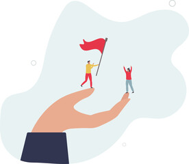 Employee retention or labor motivation to stay in work.flat design with people.