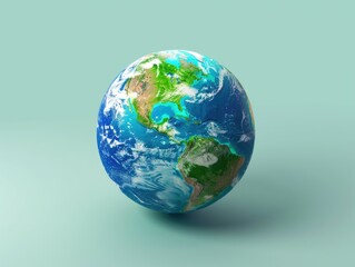 Fototapeta premium Model of Earth. Globe on flat surface for illustration.